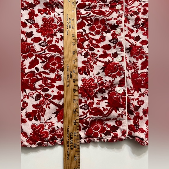 LANDS’ END Flannel pajamas top floral print 100% cotton women’s size XL( 18-20) - Picture 5 of 12